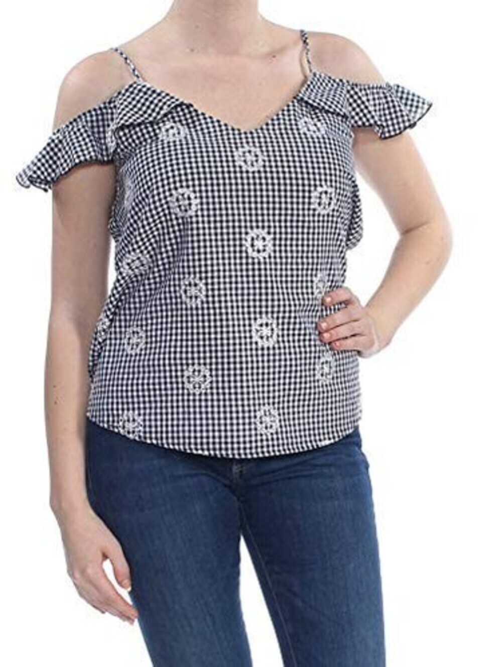 Gypsies & Moondust Womens Cold-Shoulder Top Size M